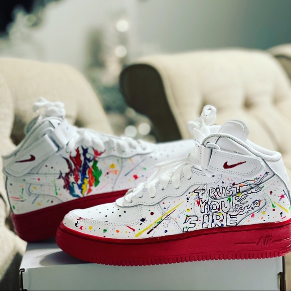 Made to order! Hand painted Nike Air Force Ones. - Picture 2 of 4